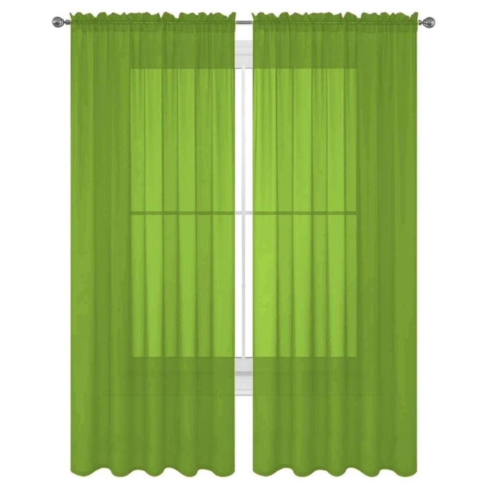 Lush Green Drapes for a Fresh Look lime sheer